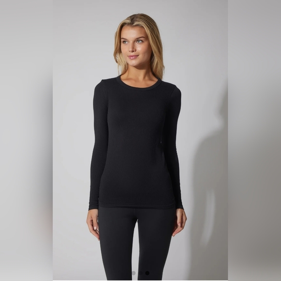90 Degree By Reflex 3PKRibbed Seamless Crew,Scoop and Square Neck Long SleeveTop - Picture 3 of 10